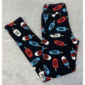 LuLaRoe Red White Blue Popsicles 4th Of July Leggings - OS (2-10)
